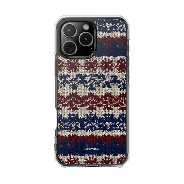 Red Blue Knit Weave Pattern