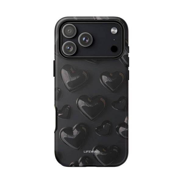 Chic Black Volume Hearts