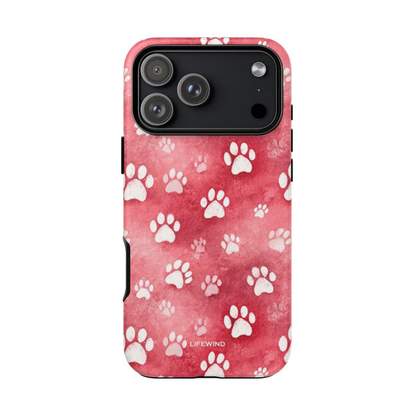 Pink Background Puppy Pawprints