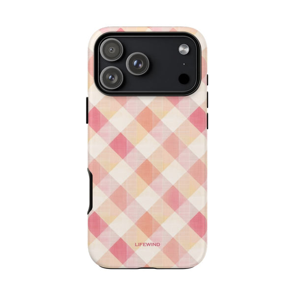 Soft Pink Argyle Check