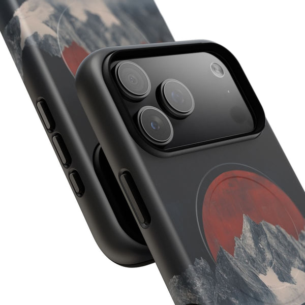 Bear and Red Moon Over Mountain