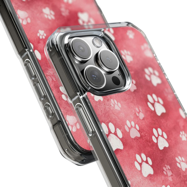 Pink Background Puppy Pawprints