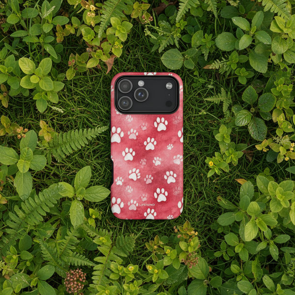 Pink Background Puppy Pawprints