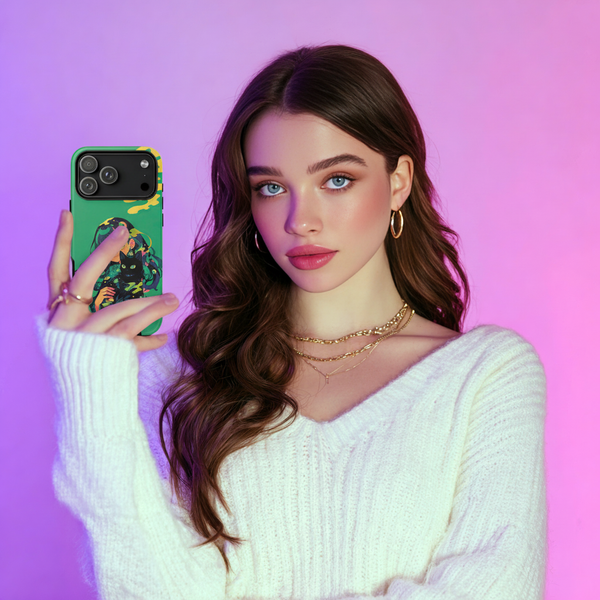 The Girl and Cat Embrace