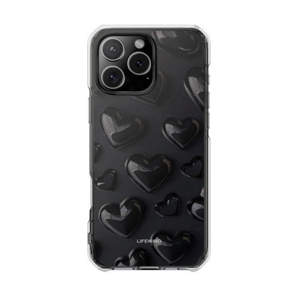 Chic Black Volume Hearts