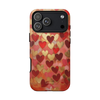 Gold Red Hearts Pattern