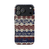 Red Blue Knit Weave Pattern