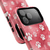 Pink Background Puppy Pawprints