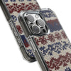 Red Blue Knit Weave Pattern
