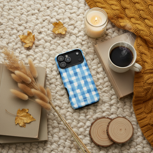 Cool Blue Gingham Check